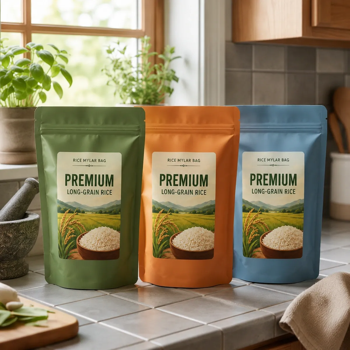 Custom Rice Mylar Bags